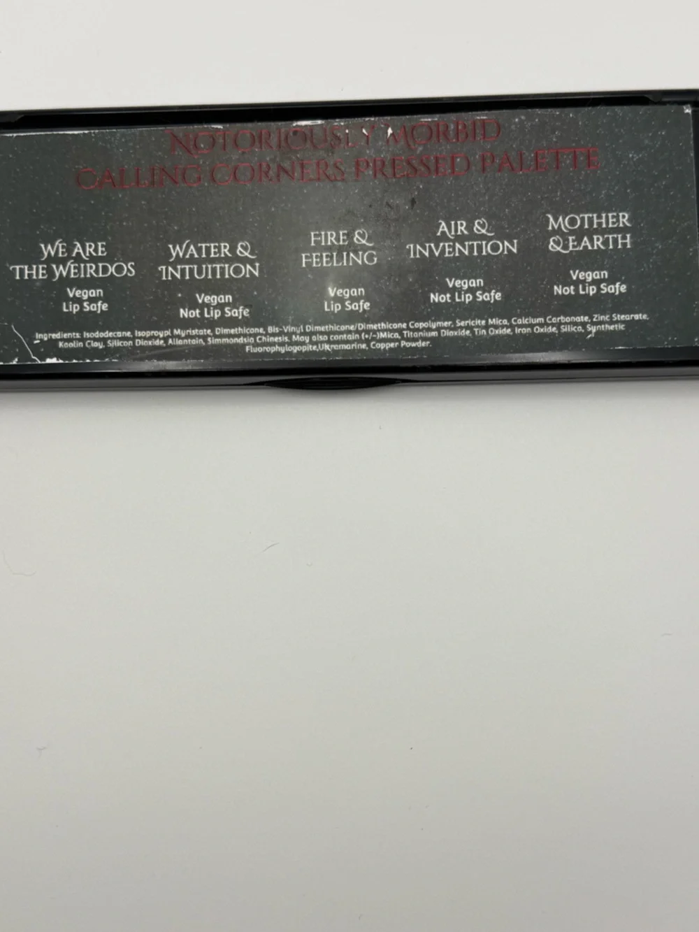 Calling Corners Notoriously Morbid Eyeshadow palette. VERY RARE!